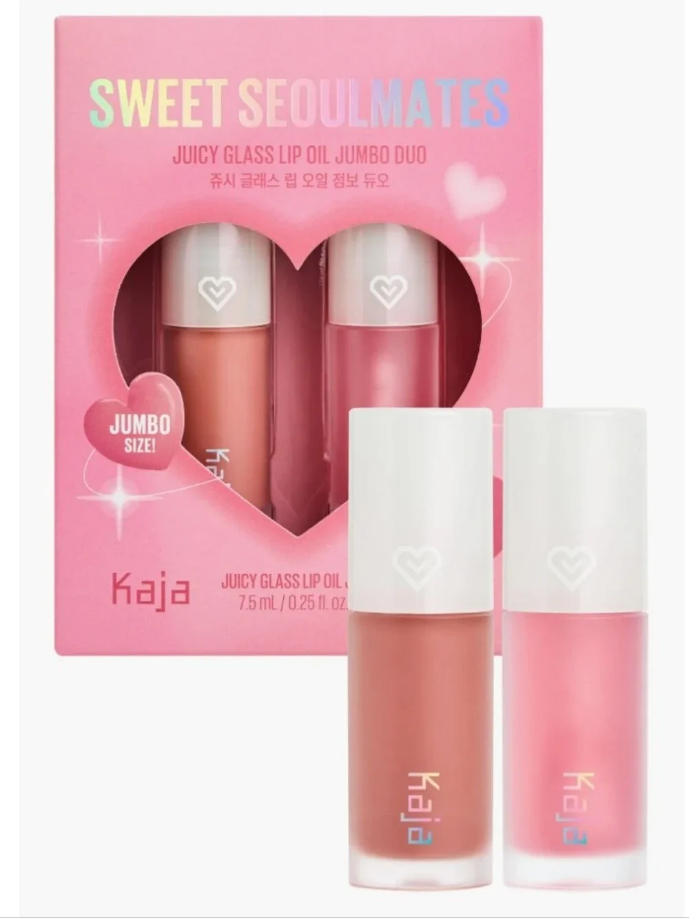 NIB Kaja Sweet Seoulmates Juicy Glass Lip Oil Jumbo Duo Set